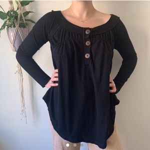 Black free people flowy thermal top medium EUC
